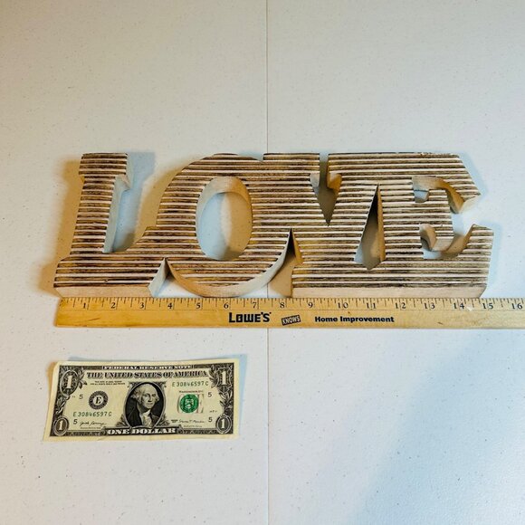 Rustic "Love" Sign Wall Table Decor Letter Art Letter Silhouette Love Decoration - Picture 9 of 10